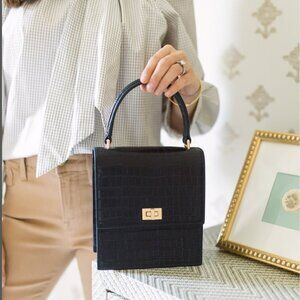 Neely & Chloe The Mini Lady Bag Leather Top Handle Bag with Removable Strap